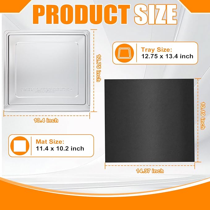 Crumb Tray Compatible with Ninja Foodi SP101 SP151 SP201 SP301, 5-Piece Set | Air Fryer Accessories with Replacement Crumb Tray and 4 Nonstick Mats Compatible with Ninja Flip-Up Air Fryer Toaster Ovens