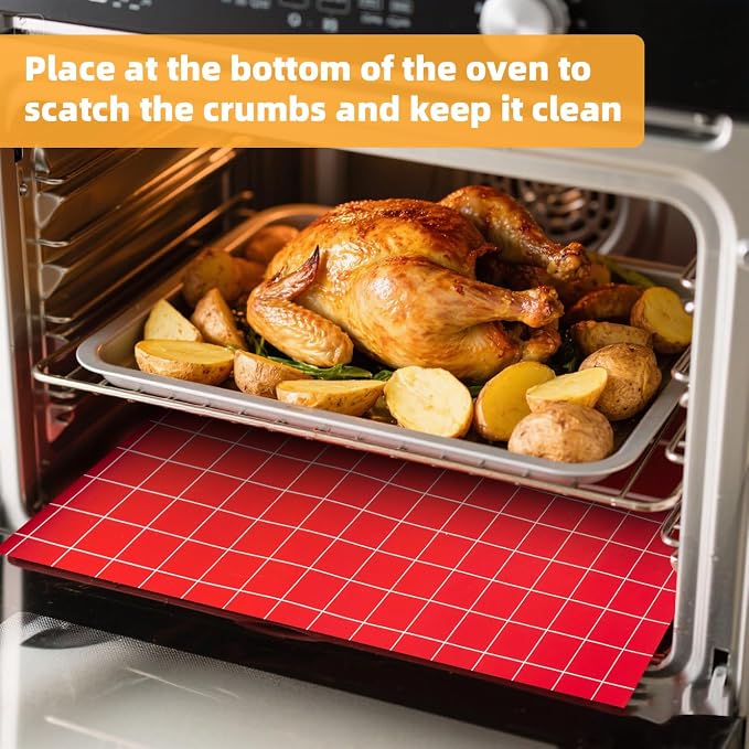 Silicone Baking Mat Roll 12IN*8FT Free Cutting, Non-Slip Pastry Mat, Non-Stick Reusable Air Fryer Liner, Oven Liners, Counter Mat, Freeze Dryer Mat, Easily Cut to Size Fit All Ovens Pans Tins Dishes