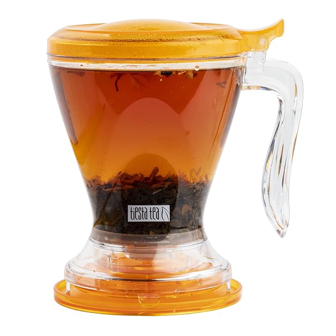 Tiesta Tea Brewmaster Infuser, Large Strainer for Loose Leaf Tea | Fine Mesh Bottom Dispensing, Microwave & Dishwasher Safe, Reusable Steeper, Loose Leaf Holder, 16 Oz