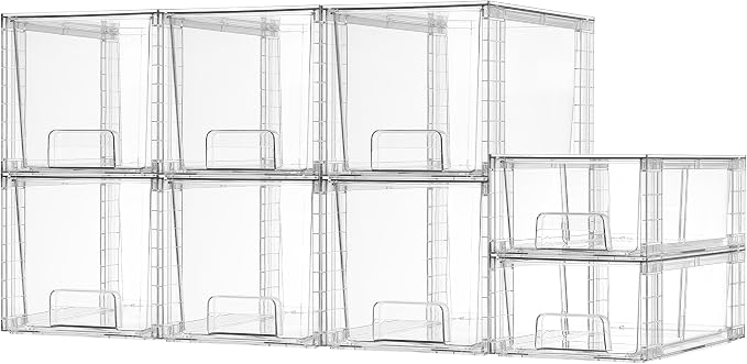 Vtopmart 8 Pack Clear Stackable Storage Drawers