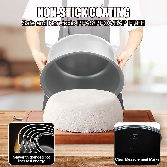 Commercial Rice Cooker & Warmer 60 Cups (Cooked),13.8 Qt / 13 Liter | Large Capacity Rice Cooker,Auto Keep Warm,Non-Stick Inner Pot,One-Touch Operation,1350W Fast Cooking Electric Rice Cooker