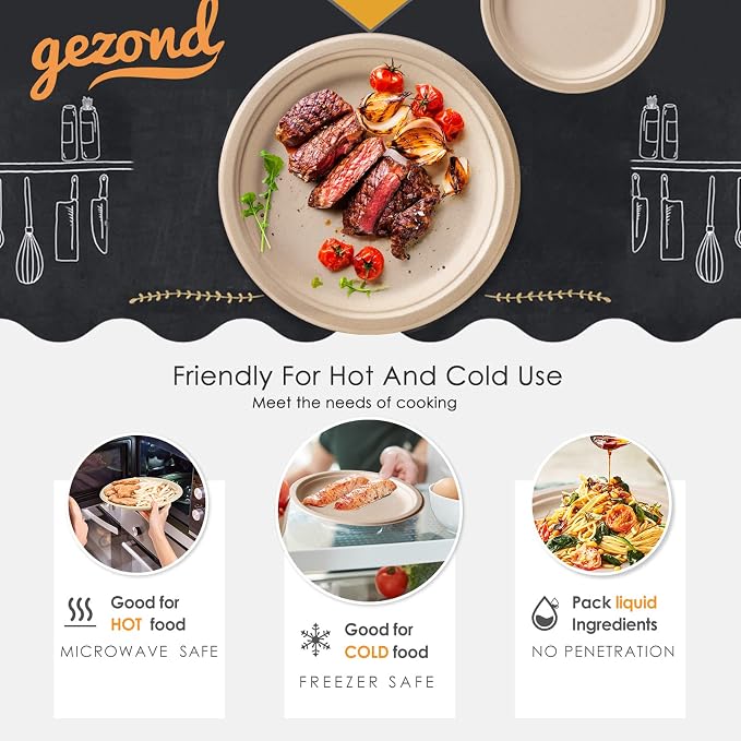 250Pcs Disposable Paper Plates Compostable Plates and Utensils | Eco Friendly Dinnerware Kit Includes 50 Biodegradable Plates, Forks, Knives and Spoons for Brithday Party Camping Picnic