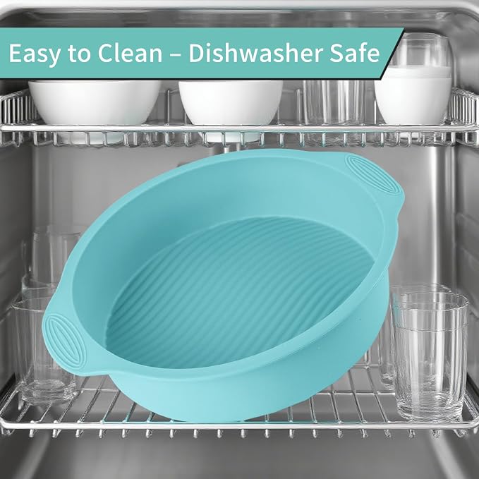 10" Silicone Springform Protector, Leakproof Water Bath, Blue