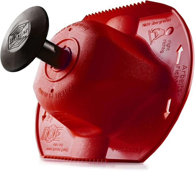 Borner by Reston Lloyd Food Safety Holder for Mandoline Slicers, Cutters & Graters, Protective Finger Guard for Safe Slicing & Grating, Made in Germany, Red