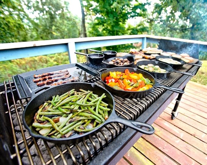 Lodge Seasoned Cast Iron Skillet - 10.25 inch - Pre-Seasoned Frying Pan - Heavy-Duty Skillet - Hot Handle Holder Included - Features 2 Pouring Spouts