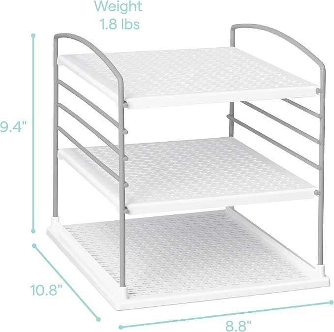 YouCopia UpSpace Adjustable Box Organizer for Foil Wrap and Kitchen Cabinet Storage, Original, White