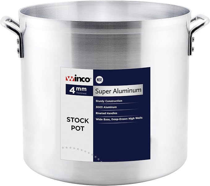 Winco Stock Pot, 60-Quart, Aluminum