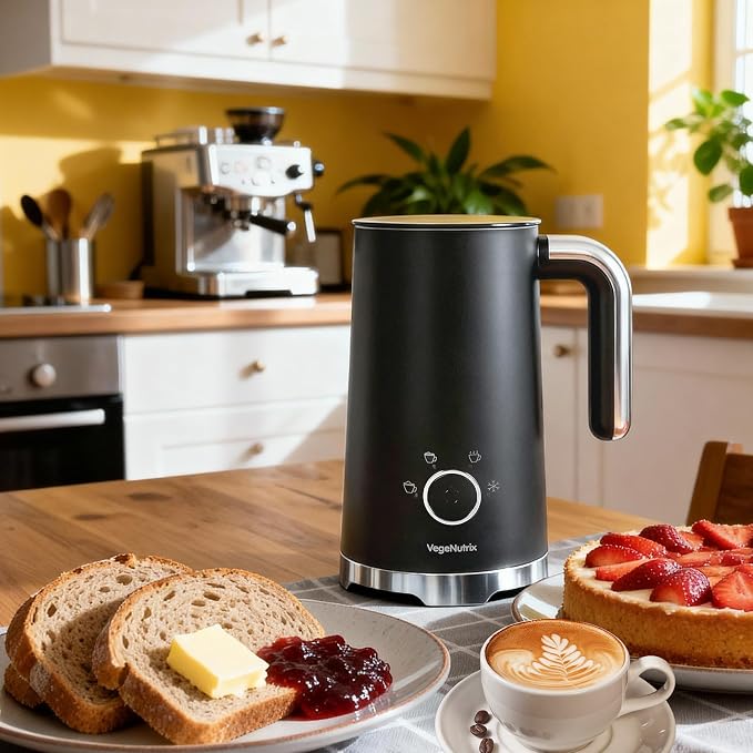 Milk Frother, Electric Milk Frother and Steamer 400W | Automatic Warm and Cold Foam Maker and Milk Warmer 4 in 1 with 2 Whisk for Latte, Cappuccino, Macchiato, Hot Chocolate Coffee