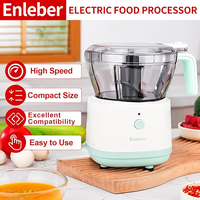 Food Processor Electric Food Chopper with 4.5-Cup(1000ml) Vegetable Chopper & Meat Grinder,BPA Free, Stainless Steel Blade for Chopp, Slice, Mince, Grind, and Puree, for Baby Food & Family Use | Vegetable Chopper & Meat Grinder BPA Free, Stainless Stee...
