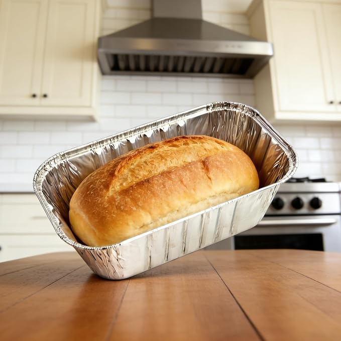 100 Pack 1Lb Mini Aluminum Foil Loaf Pans – 6" x 3.5" x 2" Disposable Small Bread Tins Oven Safe for Baking, Meatloaf, Cake, Holiday Treats, Food Storage & Takeout