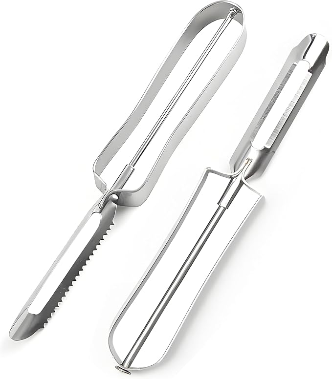 Potato Peelers for Kitchen, 2 Pcs, Just Like Mom's old steel Peeler | for Swivel,Metal,Original,Vegetable,Carrot,left and right handed