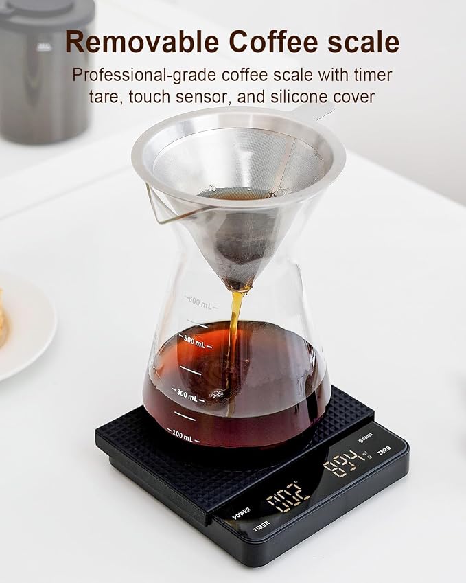 MOKKOM Coffee Grinder Electric with Scale, Conical Burr Coffee Grinder for Espresso, 31 Grind Settings, Anti-Static Coffee Bean Grinder, Grind by Weight for Espresso, Pour Over & French Press, Black