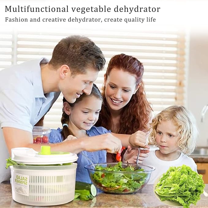 Capacity 3L Salad Spinner Vegetable Washer Fruit Veggie Bowl Collapsible Salad Spinner with Lid Veggie Dryer Set for Kitchen Tools of Lettuce Dryer Salad Shooter Small Salad Spinner