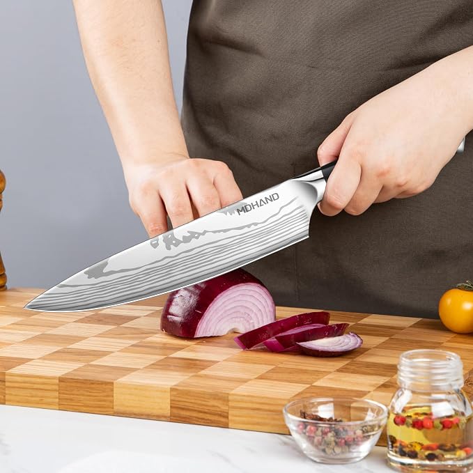 Chef Knife Set with Roll Bag, Sharp Professional Chef Knives Set | High Carbon Stainless Steel 18PCS Kitchen Knife Set with Sharpener, Ergonomic Handle, Kitchen & Home Cooking, Dishwasher Safe