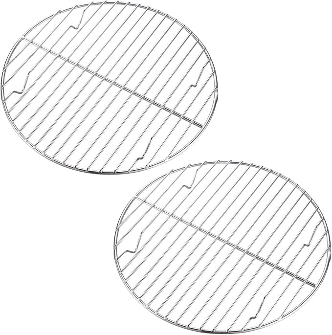 CAMPINGMOON 2pcs Round round cooling rack 304 Stainless Steel Cooking Grid Grill (φ9.5 inches, W24-2P)