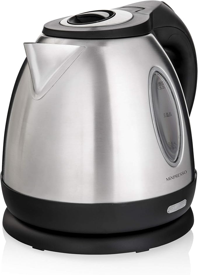 Moss & Stone Stainless Steel Electric Kettle, 1.2L Cordless 1500W | Small, portable hot water tea kettle, fast boiling pot, boil-dry protection, auto shut-off