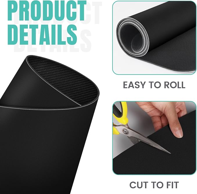 Coffee Mat Super Absorbent Dish Drying Mat Coffee Bar Mat 16"x 24", Black | Match with Coffee Machine Accessories Large Drying Mats for Kitchen Counter