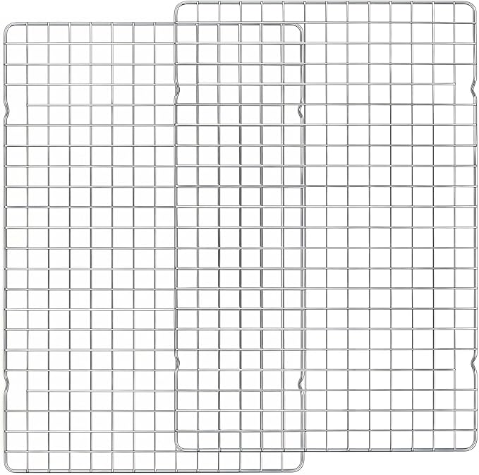 10"x15" Cooling Racks for Cooking & Baking, 2PCS Wire Rack | Heavy Duty Tight-Wire Design, Oven & Dishwasher Safe, Essential Baking Rack Set for Kitchen