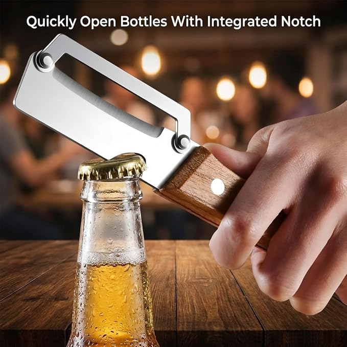 2-Pack Vegetable Peeler with Wooden Handle and Bottle Opener, Multi-Function Kitchen Vegetable Peeler for Potato, Carrot, Fruit, Pumpkin and Veggie Peeling