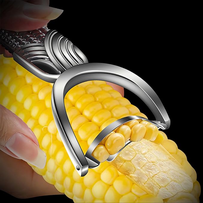 TEEVEA Corn Peeler Stainless Steel Corn Cob Stripper Tool | Rust resistant, easy to clean, dishwasher safe, handheld, for corn on the cob, sweet corn kernel stripping
