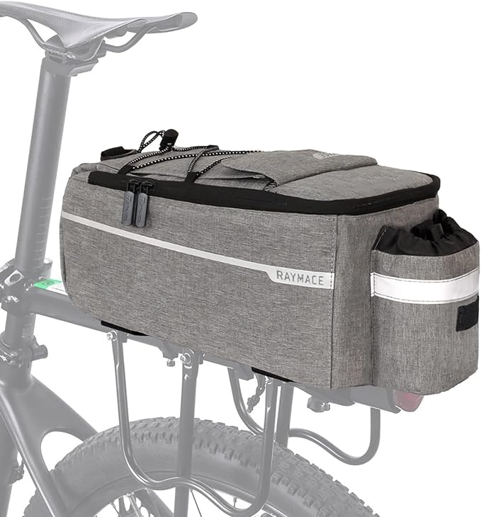 RAYMACE Bike Rear Rack Bag, Bike Trunk Cooler Bag | Bicycle Pannier for Warm or Cold Items(Grey)
