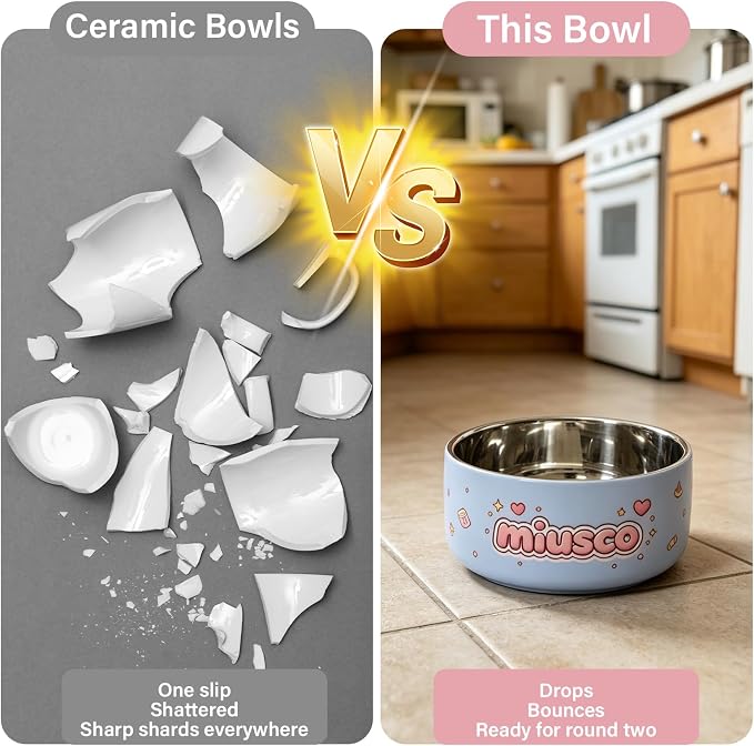 316 Stainless Steel Bowls for Kids 5 Inch - 33oz Toddler Bowls 2-Pack with Cute Animal Print, Non Toxic Dishwasher Safe Baby Bowls for Soup Dessert, BPA Free Unbreakable, Birthday Gift - Pink & Blue