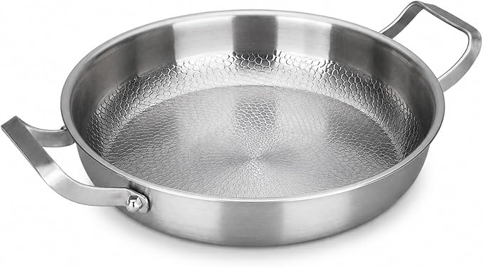 Titanium Hammered Pan, 2026 New Upgrade Double Handle Non Stick Titanium Pans for Cooking, Ultra-Durable, Scratch-Resistant, Even Heating Frying pans, Compatible With All Cooktops,No lid,11.8