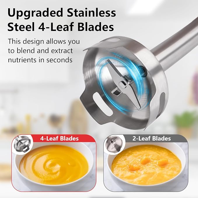 Liebe&Lecker Cordless Immersion Blender, 3-in-1 Handheld Stick Blender | Rechargeable Electric Mixer Set with Whisk & Milk Frother, 8-Speed Hand Blender for Shakes, Soups, Coffee, Zero BPA (Black)