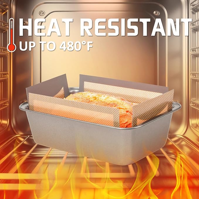 2 pack Silicone Bread Loaf Pan Liners, Nonstick and Reusable Bread pan Mat. Loaf pan liners for baking bread 9x5,Silicone bread sling for loaf pan