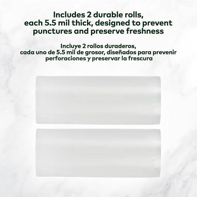 Vacuum Seal Rolls 11" x 50' 2 Pack (100 Feet Total) (Clear and Clear) 5.5 Mil - BPA Free Commerical Grade Food Saver for Storage, Sous Vide, and Meal Prep Sealer Bag