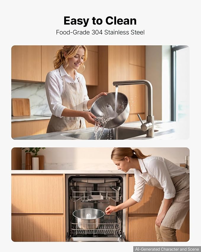 VEVOR 5.3 Qt Electric Dough Maker 500W Stand Mixer Removable Lid, Stepless Speed Adjustment Food Kitchen Mixer with Stainless Steel Bowl, Dough Hook, Whisk, Beater, for Pizza Bread Pasta Mochi