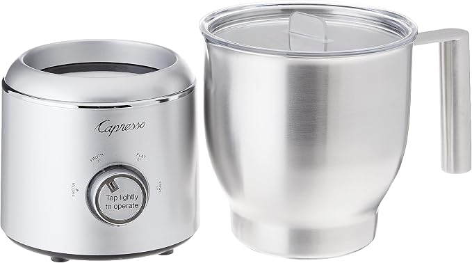 Capresso froth Select Automatic Milk Frother and Hot Chocolate Maker, Stainless Steel 209.05, Silver, 20 ounce | Stainless-Steel Pitcher, Froths 16 Oz, Heats 20 Oz, 4 Settings, Dishwasher-Safe