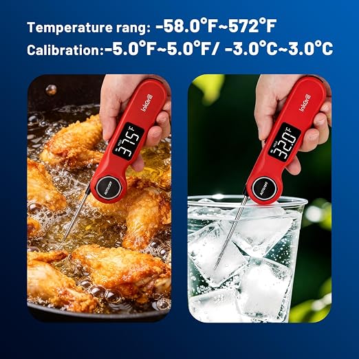 Instant Read Grill Thermometer, ±0.5°F Accuracy Meat Thermometer | Wireless Digital Oven Meat Thermometer with Clearer Backlit Screen for Outdoor Grill BBQ Steak Turkey Rechargeable Waterproof