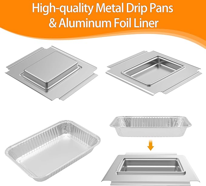 80580 Grease Catch Pan with 12 Pack Drip Pan Liners for Q200 & Q300 Grills | Grill Grease Tray for Weber Q2000 Q2200 Q200 Q220 Q3000 Q3200 Q240 Q300 Q320 Q2400 394001 Grill Drip Pan Replacement Parts
