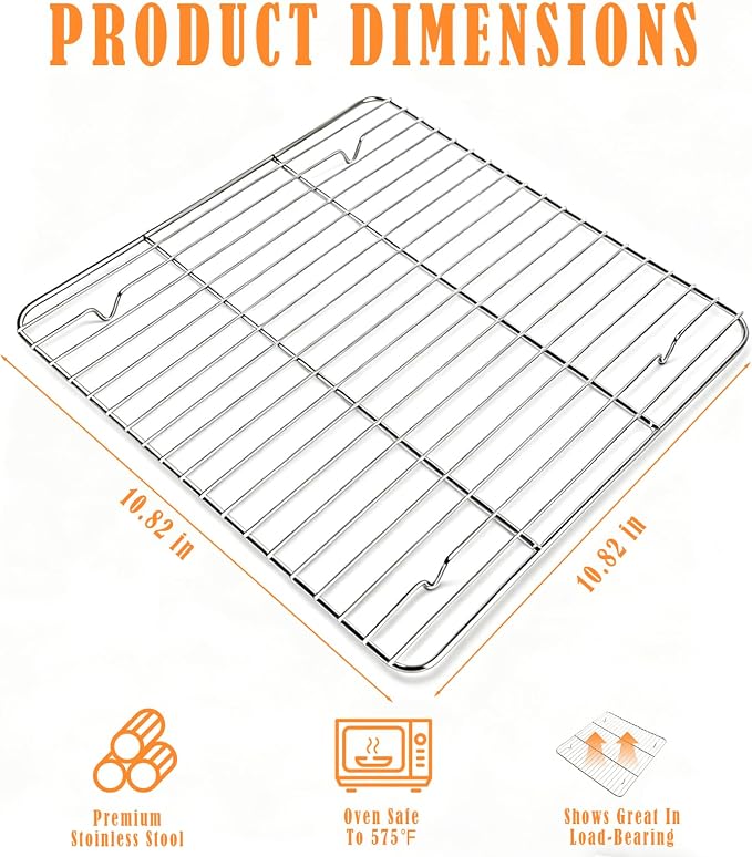 Stainless Steel Cooling & Baking Racks, Cookie Oven Rack & Bakers Rack | for Kitchen, Home Baking, Cooking, Parties, Cookie, Dishwasher Safe, Compatible with Ninja MO201
