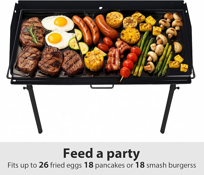 Utheer 37 in Ceramic Griddle for Camp Chef 3 Burner, Healthier Cooking | Fits Camp Chef GB90D, TB90, CCH3 and SPG90B; 37 in ceramic griddle is PFAS, PFOA and PTFE free for lower-oil camp cooking