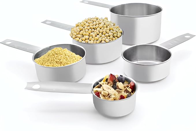 Premium No Rust 10-Piece Stainless Steel Measuring Cups & Spoons Set, Cups and Spoons, Kitchen Gadgets for Cooking & Baking, Easy To Read No Fading Engraved Measurements, & Stackable Design