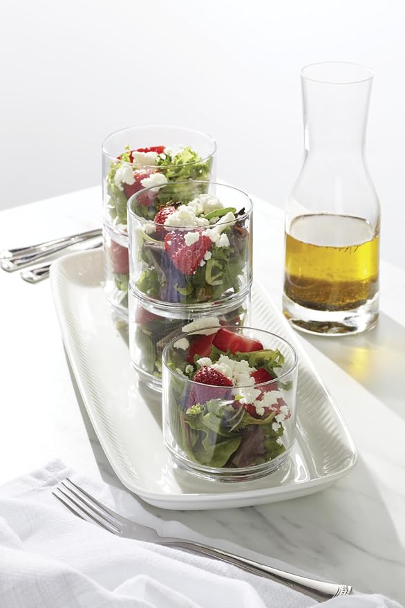 Lenox Tuscany Classics Stackable Highball Glasses, Set of 6 | dishwasher safe | 2.5 inch height | stackable design | 9oz, gift for women, drinking glasses cups, glassware