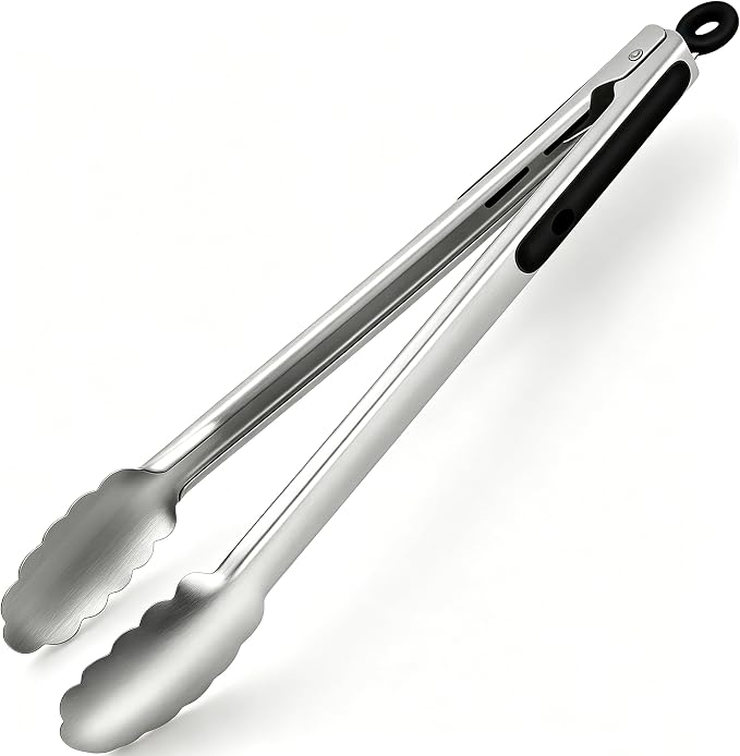 Grill Tongs, 17 Inch Extra Long BBQ tongs - Heavy Duty Kitchen Tong | 600 Degrees Heat Resistant Stainless Steel tong, Heavy Duty Metal Locking Tongs for Grilling, Cooking, Outdoor Barbecue
