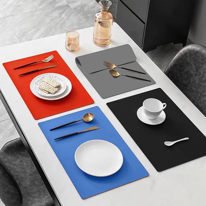 Red Silicone Mats for Kitchen Counter, 23.6" by 15.7" Multipurpose Mat, Counter Table Protector, Desk Saver Pad, Placemat Nonstick Nonskid Heat-Resistant Pad