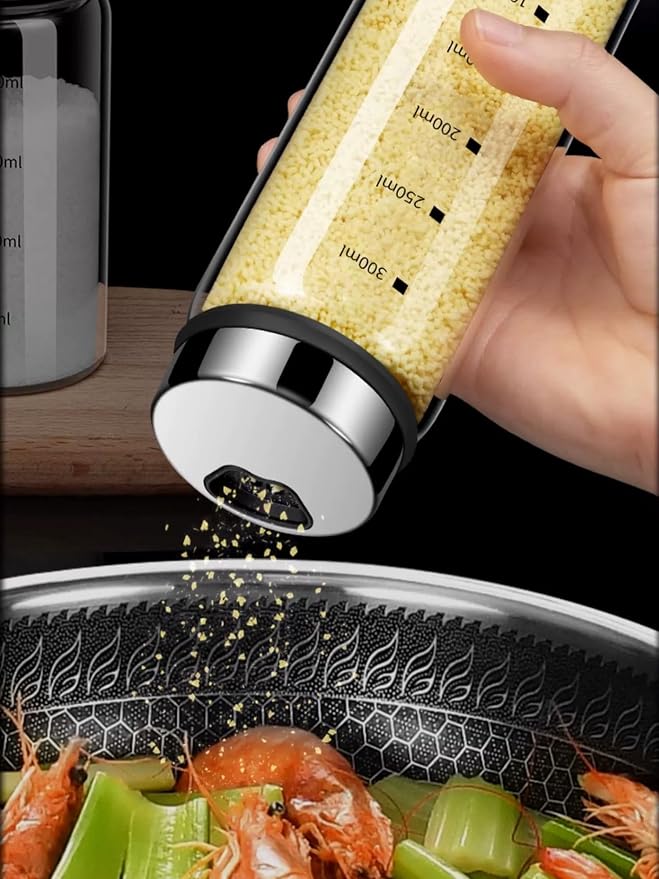 Verdental 10 oz Salt Pepper Shakers with 3 Adjustable Outlet Holes | Clear Glass Shaker Bottles Spice Seasoning Cans for Kitchen Decor Home Restaurant BBQ Camping Farmhouse Kitchen Accessories