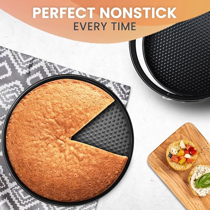 RFAQK 6 Inch Springform Pan with Removable Bottom & 50pcs Parchment Paper - Non-Stick Leakproof Cheesecake & Cake Pan 6 Inch, Fits 3 Qt Inst-Pot, Small Springform Pan for Baking