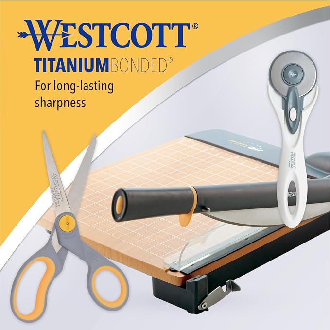 Westcott 5.5" Rag Snips, Crafting, Quilting & Sewing Scissors for Fabric Cutting with Titanium-Bonded Blades