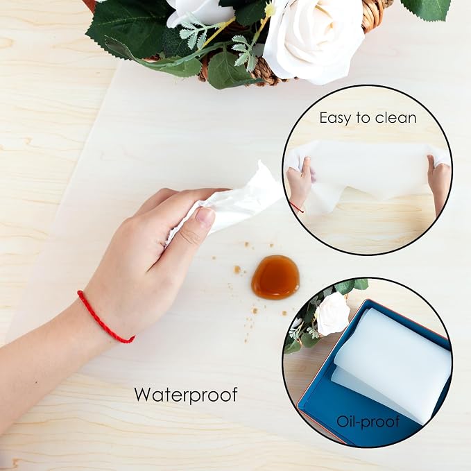 Extra Large Silicone Mats, Food-Grade Kids Silicone Placemats Silicone Mats for Kitchen Counter Heat Resistant Mat, Non Stick Silicone Mat for Craft Pastry Baking, 27.6'' x 16''(Translucent White)