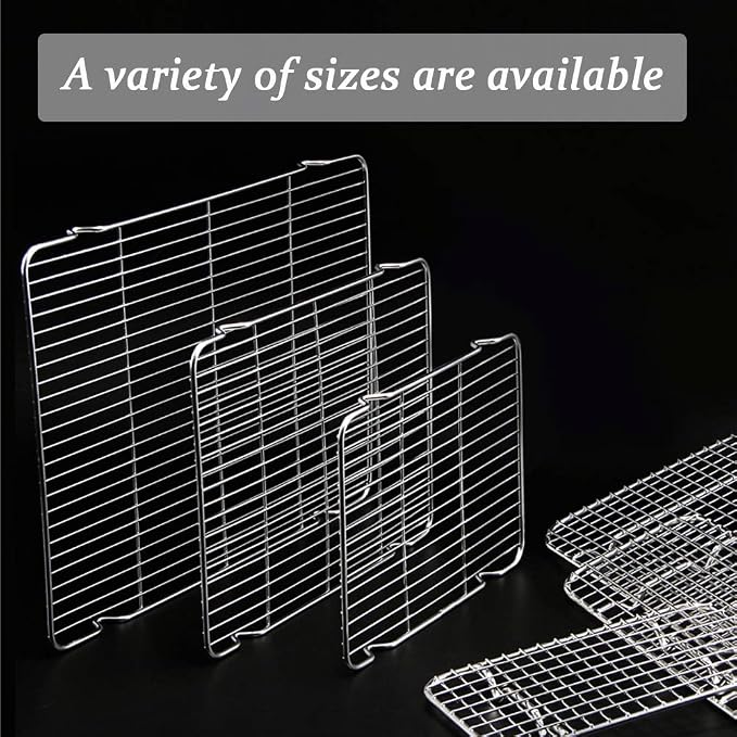 Wire Cooling Racks For Baking 9.3"X13.6" Oven Safe Small Grid Fits Air Fryer/Stockpot/Instant Pot/Pressure Cooker, Stainless Steel Rust Free Rectangle Canning Rack (9.3"X13.6",34.5X23.6cm)