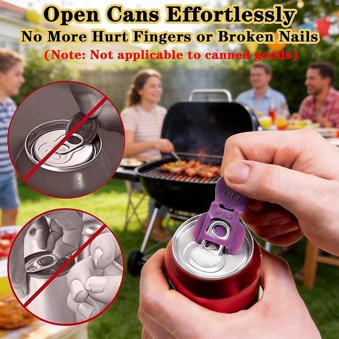 6PCS Colorful Soda Can Tab Openers & Leak-Proof Drink Covers(New model) | One-Hand Soda Can Opener and Reusable Protector Caps for Coke, Beer, Soda, and Aluminum Cans for Parties, BBQ, Camping&Travel