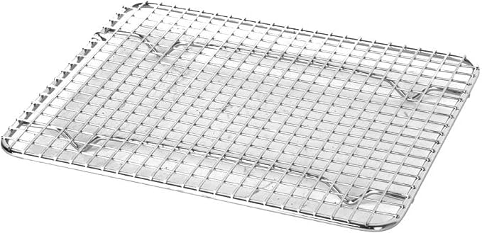 TrueCraftware- 8"x 10" Half Size Rectangular Wire Pan Grate Chrome-Plated Set of 2-Fits Half Size Sheet Pan Cookie Pans Cooling Rack Baking Sheet Grate Cake Rack for Pies Cookies Pastries Cakes