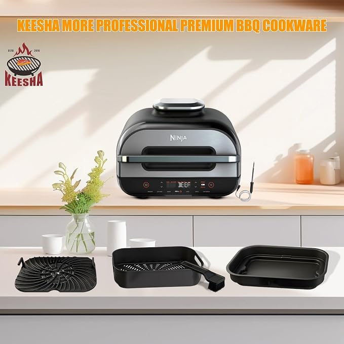 Foodi FG551 Non-stick Combo Crisper Basket Parts for Ninja Foodi | For Foodi DG651 & DG551 Smart XL Indoor Grill Accessories with 100pcs Disposable Air Fryer Food Basket Parchment Paper Liners