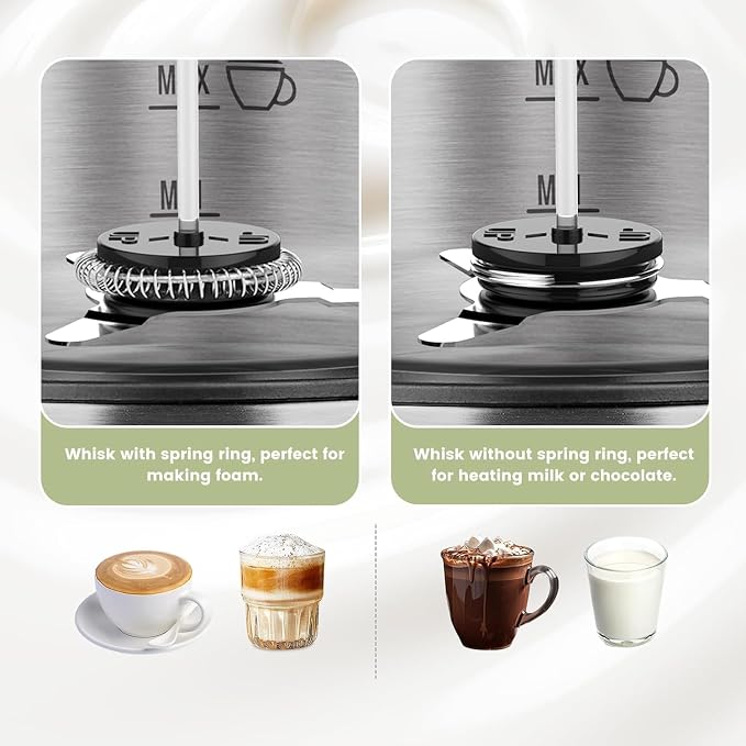Gevi Milk Frother and Steamer,5 in 1 Professional Milk Steamer | Stainless Steel,Easy to Clean,Automatic Warm and Cold Foam Maker,Hot Chocolate Maker
