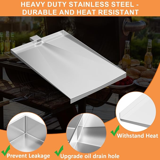 SUB025 BBQ055 Drip Pan Replacement Parts for Traeger Drip Tray, Traeger Bronson 20, BBQ055.04 BBQ155.01 BBQ155.02 CAN155.01 CAN155.45 TFB29LZA BBQ055.00 Junior Elite 20, Tailgater 20 Grease Tray